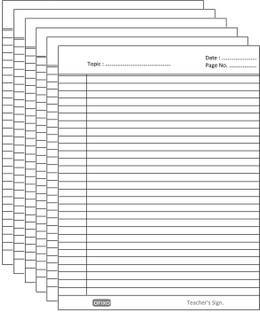 OFIXO White Both Side Ruled Sheets Ruled Double Ruled Side A4 70 gsm Project Paper