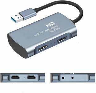 microware  TV-out Cable USB 3.0 Dual HDMI Video Capture Card 4K 1080P 60FPS PS4 XBOX Switch Game Audio Video Live Streaming to Macbook Laptop PC
