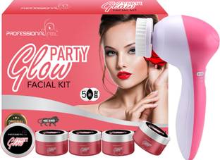 PROFESSIONAL FEEL Herbal Party GLow Facial Kit With 5 in 1 Face Massager For Facial Skin Whitening
