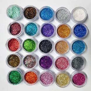 VOZWA 25 Color Nail Art Decoration Nail Glitter Powder