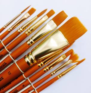 WORISON 10pc Mix Synthetic Paint Brushes Set
