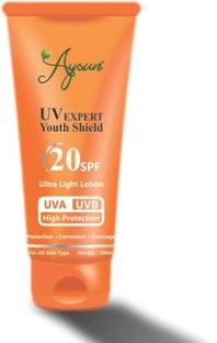 Aysun Sunscreen - SPF 50 PA+ UV Expert Youth Shield 20SPF Hydra Milk Face and Body Sunscreen UVA UAB High Protection
