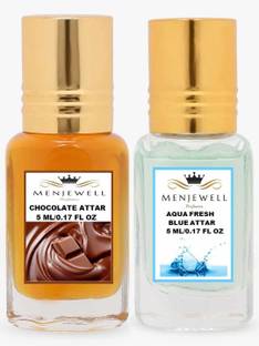 Menjewell Combo Pack Of 2PCs Attar(Chocolate 5ML,Aqua Fresh 5ML)Attar Perfume Floral Attar