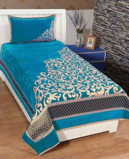 akr CREATION 190 TC Velvet Single Abstract Flat Bedsheet