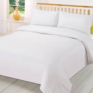 Divine Overseas 220 TC Satin King Solid Flat Bedsheet