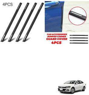 PRTEK 4pcs Car Accessories Bumper Corner Guard Cover Anti Scratch Protector Sticker Universal Car Front Rear Corner Bumper Guard Protector Compatible With Virtus Car Beading Roll For Window, Bumper