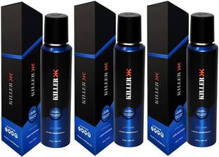 KILLER cyclone deodorant pack of 3(450ml) Body Spray  -  For Men & Women