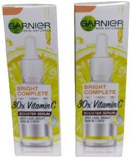 GARNIER Light Complete Vitamin C Booster Serum 15 ml - 3 Days to Spotless, Bright Skin | Light Texture Formula & Non-Oily Face Serum 152-30ml (PACK OF 2)