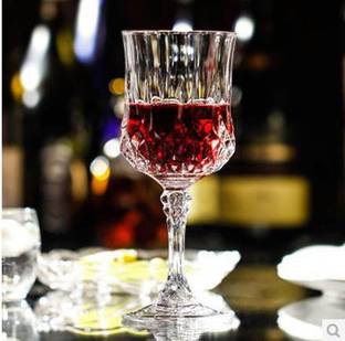 happy penguin (Pack of 2) Diamonds long stand wine glass , Clear Glass Set Wine Glass