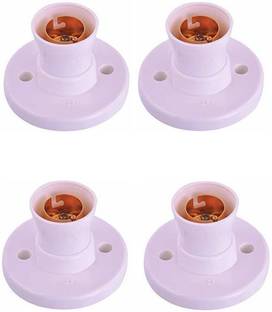 Duravolt Jumbo D lite Poly carbonate Bulb Holder for Wall, B 22 Batten Lamp Holder for Led/Electric Bulb for Home with Screws (White) Plastic Light Socket