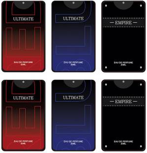 Rankson Ultimate Red, Ultimate Blue, Empire Black Combo of 6 Pocket Perfume Eau de Parfum  -  120 ml