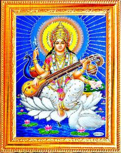 SUNINOW GODDESS SARASWATI | BASANT PANCHAMI POOJA | SARASWATI JI PHOTO FRAME Religious Frame