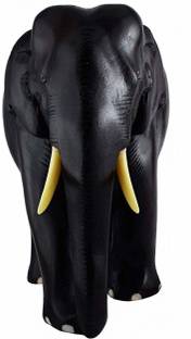 HOIVA (Pack of 1) Wooden Black Elephant Statue showpiece Idol for Home Decor (10 INCH) Decorative Showpiece  -  24 cm