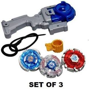 AKANSHA 4D Metal Beyblade Set| Beyblade set of 3| Spinning tops| Beyblade launcher handle 3 in 1