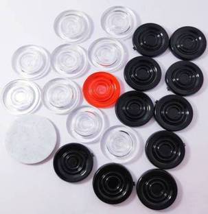 Hyper 001 Transparent coins/pawns for carrom board Carrom Pawns (Pack of 20) Carrom Pawns