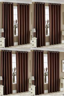 Radhey Radhey Decor 304 cm (10 ft) Long Door Polyester Semi Transparent Curtain (Pack Of 8)