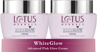LOTUS HERBALS WhiteGlow Advanced Pink Glow Cr?me SPF 25 | PA+++ ( Pack of 2 ) ( 50gm 2 )