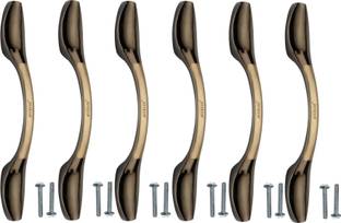 BUCKLER Spoon-6 inch-Brown- Gold-6 Pc Zinc Cabinet/Drawer Handle