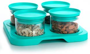 MOUNTHILLS Plastic Royal Serving Set / Bowl / Bowl Set / Airtight Container With Tray And Lid For / Aachar / Pickle / Salad / Dryfruit / Dessert / Snacks / Chocolate / Candy / Masala Bowl, Tray Serving Set