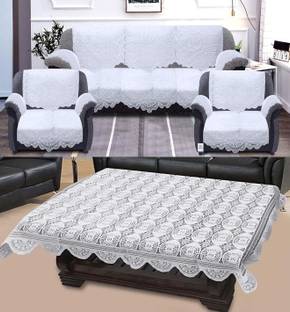 DELHI PVC CORP Cotton Abstract 3+1+1 Seater Sofa Cover