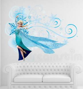 balkrishna wall stickers 60 cm Queen Elsa 3d wall sticker Size-60x49cm263 Self Adhesive Sticker