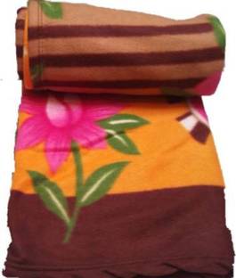Nayan Enterprises Floral Single Fleece Blanket for  Mild Winter