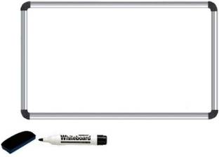 KOHINOOR Non Magnetic Melamine 1.5X2 Ft Non-Magnetic Kunj Whiteboard | Green Chalk Board Surface On Back Side | Sliding Hanging Clips with Robust Aluminium Frame Finishing With 1 Marker & 1 Duster Whiteboards and Duster Combos