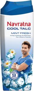 Navratna Mint Fresh Cool Talc|Instant cooling relief|long-lasting effect