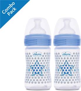 Chicco BOTTLE WB 150ML SIL PHYSIO And BOTTLE WB 150ML SIL PHYSIO (Blue) (Pack of 2) - 300 ml