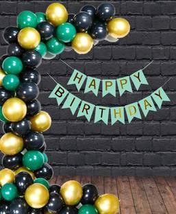 SOI Solid Happy Birthday Balloons decoration kit with HD Metallic Balloons Balloon
