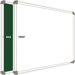 SRIRATNA 2x3 Feet Glossy Whiteboard, One Side White Board Marker and Reverse Side Green Chalk Board Surface Whiteboards White, Green board