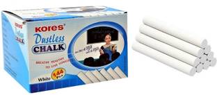 KORES WHITE Dustless Chalk, 144 pcs Board Chalk