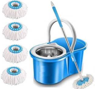 JSN Easy Magic Floor Mop 360° Bucket Sheep Steel Mop with 5 Refills Mop Set