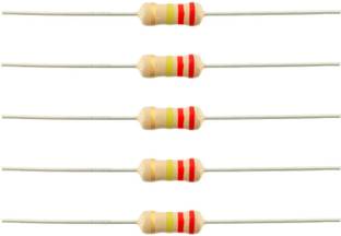gobagee 220K ohm Half Watt 1/2 Watt 5% 5pcs Carbon Film Resistor -Total 5 pcs Fixed Resistor