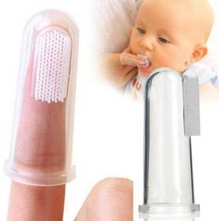Parhat Extra Safe, Oral Hygiene, Transparent Silicone Finger Brush Tongue Cleaner for Baby Extra Soft Toothbrush