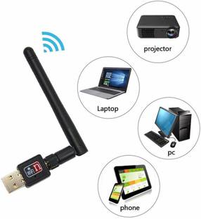 Gabbar USB 2.0 Wifi Dongle 802.11 Ac Wireless Network Adapter with 5 DBI Antenna for Laptop Computer USB Adapter