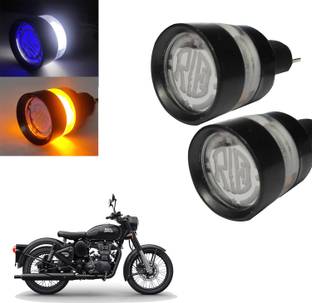 Vagary BULLET-HANDLE-WHT-BLU-ORG-007 Indicator Light Motorbike LED for Royal Enfield (12 V, 24 W)