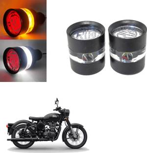 Vagary BULLET-HANDLE-WHT-RED-ORG-007 Indicator Light Motorbike LED for Royal Enfield (12 V, 24 W)
