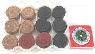 Pioneer The Legend Combo - Intl Apvd Carrom Coins/Striker-set ( colour may vary) 0.6 cm Carrom Board