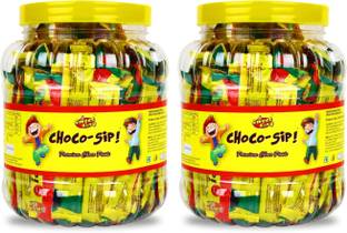 SWEET KING Combo Pack of 2 CHOCO-SIP Premium Delicious Chocolate Paste | 100 Pcs Chocolate Paste in Each Jar | Chocolate Sip Gift Box for Birthday, Party, Picnic, Festival, Festival sweets for Guests | Choco Sip Pack of 3gm x 200 pcs Choco Sip Fudges