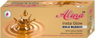 Alina Facial Kit Gold - 24 Cart Gold (250gm) Instant Glow And Shine | All Skin Type Natural's Care For Beauty Gold Bleach Cream 250 g
