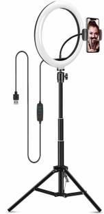 Highstairs Big Selfie 10 inche Ring Light with Tripod Stand for Live Stream-LED Ring Light with Phone Holder Dimmable Makeup Light with 3 Light Mode,10 Level Brightness for Tik-Tok YouTube Ring Flash