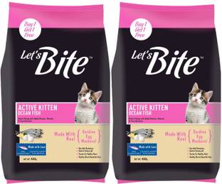 Let's bite (Buy 1 Get 1 Free) Active Ocean Fish 0.8 kg (2x0.4 kg) Dry Young Cat Food