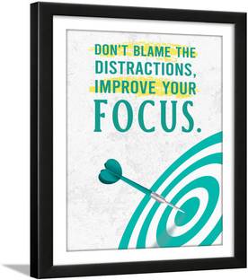 Motivational Quotes Wall Frames for Study Room - Student Quotes Frame - Focus Quotes Frames for Study Room - Study Room & Student Posters Paper Print