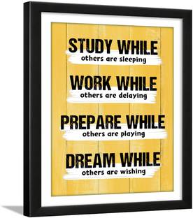 Motivational Quotes Wall Frames for Study Room - Student Quotes Frame - Focus Quotes Frames for Study Room - Study Room & Student Posters Paper Print