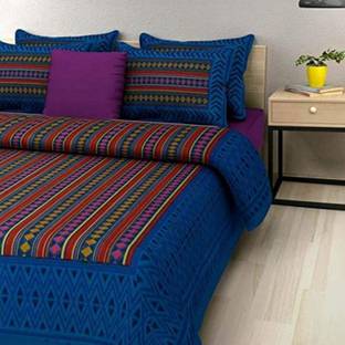 Homeline 104 TC Cotton Double Geometric Flat Bedsheet