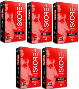 SKORE Not Out Climax Delay Flavored Condom Each 10N Pack of 5 Condom