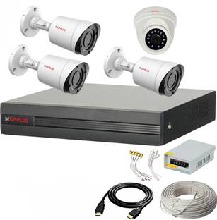 CP PLUS 4 Channal HD DVR 1080p 1Pcs,Outdoor Camera 2.4 MP 3Pcs,Indoor Camera 2.4 MP 1Pcs,combo set Security Camera