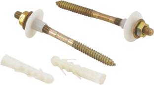 RUHE Nut & Bolt Set Premium Quality Stainless Steel Rag/Rack Bolt 10 MM with Full Accessories for Wash Basin/Toilet Commode