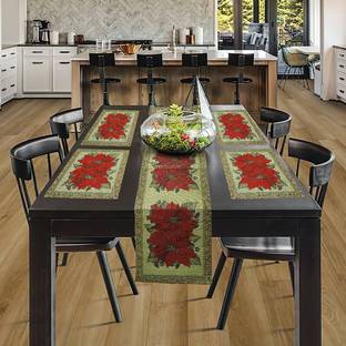 PRAKARTIK Red, Green 180 cm Table Runner